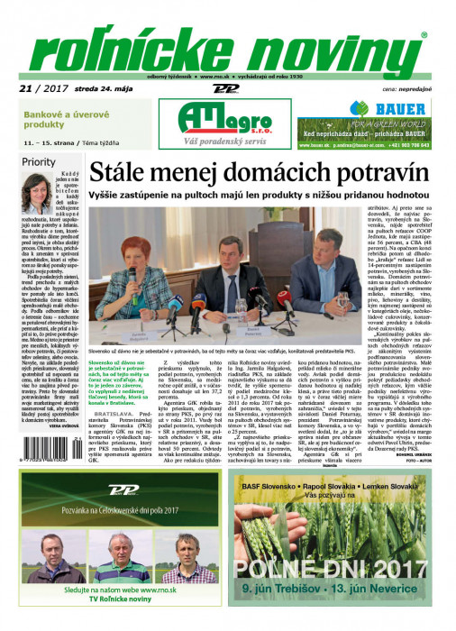 Rolnické noviny 21 / 2017